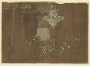 Begravningsgudstjänst över överste Ellsworth i White House East Room Abstrakt/medium