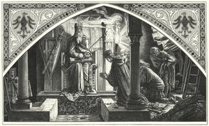 Otto III vid Karl den Stores grav (gravyr)