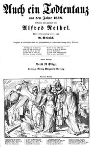 Totentanz 1848: Döden skickas till jorden av Alfred Rethel