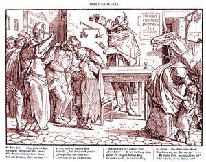 Totentanz 1848: Döden bevisar att alla människor är lika av Alfred Rethel