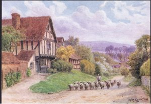 Cropthorne, Nr Evesham, Worcester, från The Cottages and the Village Life of Rural England publicerad av Dent & Sons Limited av Alfred Robert Quinton