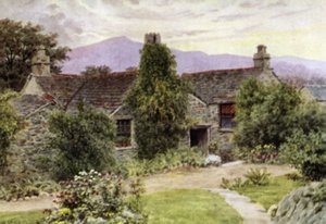 Dove Cottage, Grasmere (färg litho) av Alfred Robert Quinton
