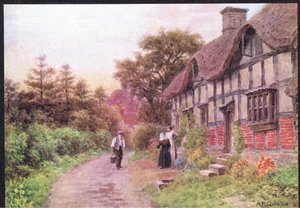 Evening, Elmley Castle, Worcester, från The Cottages and the Village Life of Rural England publicerad av Dent & Sons Limited av Alfred Robert Quinton