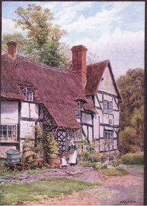 Havington, nr Evesham, Worcester, från The Cottages and the Village Life of Rural England publicerad av Dent & Sons Limited av Alfred Robert Quinton