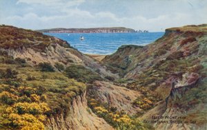 Isle of Wight, från Becton Bunny, Barton-on-Sea (färglitografi) av Alfred Robert Quinton