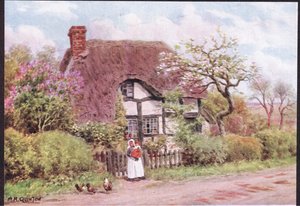 Lilac and Apple Blossoms, Harvington, Worcester, från The Cottages and the Village Life of Rural England publicerad av Dent & Sons Limited, 1912