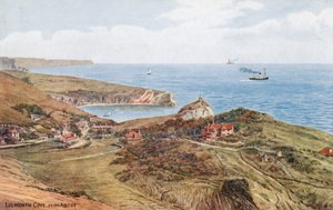 Lulworth Cove, från ovan (färg litho) av Alfred Robert Quinton