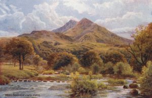 Moel Siabod, nära Capel Curig (färglitografi) av Alfred Robert Quinton