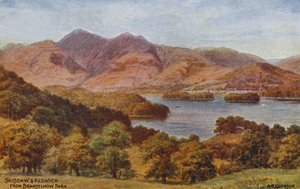 Skiddaw och Keswick från Brandelhow Park, Lake District av Alfred Robert Quinton