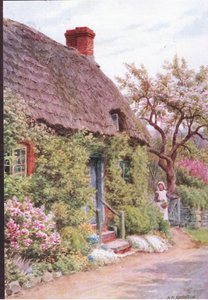 The Cottage Door, Elmley Castle, Worcester, från The Cottages and the Village Life of Rural England publicerad av Dent & Sons Limited av Alfred Robert Quinton