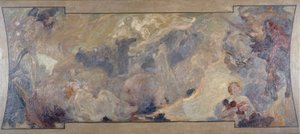 Skiss för Petit Palais, galerie sud: La musique fantastique, mellan 1906 och 1917 (duk, olja) av Alfred Roll