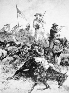 Illustration av slaget vid Little Bighorn, 25 juni