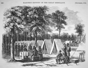 Pennsylvania-soldater röstade vid Army of the James-högkvarteret i september 1864, från 