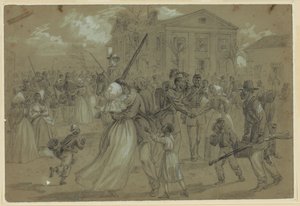 Afroamerikanska soldater mönstrade ut i Little Rock, Arkansas av Alfred Rudolph Waud