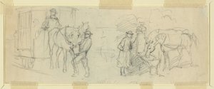 Mata och vila hästar av Alfred Rudolph Waud