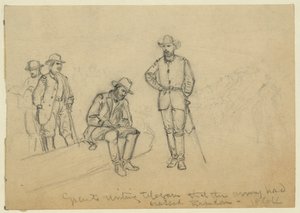 Bevilja skrivande telegram om att armén hade korsat Rapidan av Alfred Rudolph Waud