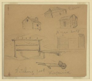 Hitching post, Virginia av Alfred Rudolph Waud