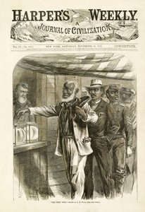 Den första omröstningen, pub. Harpers Weekly, 1867