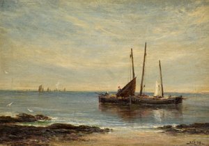 Fiskebåtar vid mynningen av Tay av Alfred Sanderson Edward