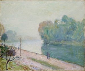 En kurva i floden Loing, 1896 av Alfred Sisley