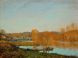 Hösten: Seines stränder nära Bougival av Alfred Sisley