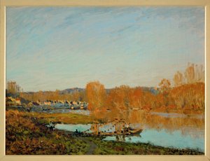 Höst: Seine-stranden nära Bougival (olja på duk) av Alfred Sisley