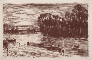 Banks of the Loing, nära Saint-Mammès av Alfred Sisley