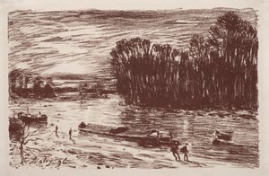 Banks of the Loing, nära Saint-Mammès, 1896. av Alfred Sisley