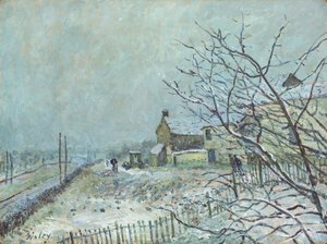 Första snön i Veneux-Nadon av Alfred Sisley