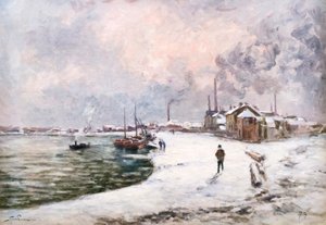 Ivry i snön av Alfred Sisley