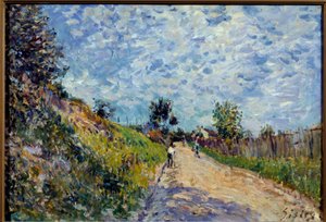 Landskapsmålning av Alfred Sisley (1839-1899) 1870 sön. 0,38x0,55 m Lyon, Musee des Beaux Arts av Alfred Sisley