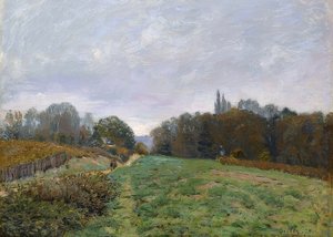Landskap nära Louveciennes. 1873 av Alfred Sisley