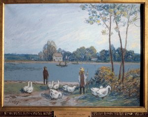 På kanten av Loing. Målning av Alfred Sisley (1839 - 1899) av Alfred Sisley