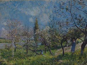 Fruktträdgård på våren av Alfred Sisley