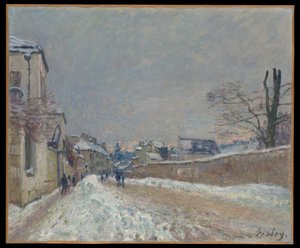 Rue Eugène Moussoir i Moret: vinter av Alfred Sisley