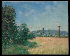 Ängarna vid Sahurs i morgonsol av Alfred Sisley