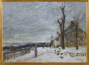 Snö i Veneux-Nadon, ca 1880 (målning på duk) av Alfred Sisley
