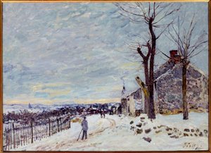 Snöväder i Veneux-Nadon (Veneux Nadon en Seine et Marne). Målning av Alfred Sisley (1839 - 1899) av Alfred Sisley