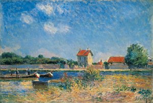 Stränderna av Canal du Loing vid Saint-Mammes av Alfred Sisley