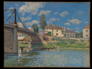 Bron vid Villeneuve-la-Garenne av Alfred Sisley