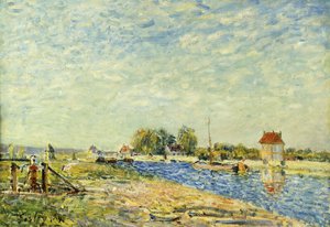 Kanalen vid Loing; Loing-kanalen, 1884 av Alfred Sisley