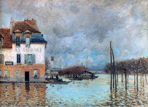 Översvämningen vid Port-Marly, 1876 av Alfred Sisley