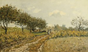 Stigen på landsbygden; Vägen på landet, 1876 av Alfred Sisley