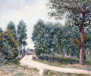 The Road of Saint-Mammes - På morgonen av Alfred Sisley