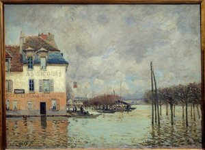 Översvämningen vid Port Marly (Port-Marly) Målning av Alfred Sisley (1839-1899) 1876 Dim. 0,60 x 0,81 m Paris, musee d