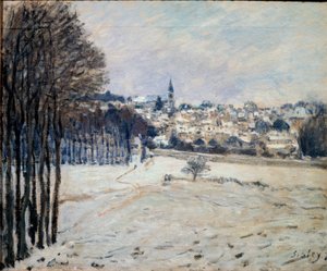 Snön i Marly - olja på duk av Alfred Sisley