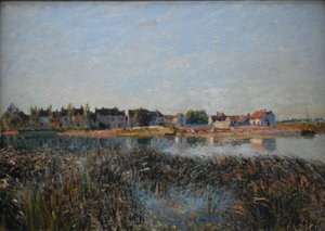 Utsikt över Saint-Mammès av Alfred Sisley
