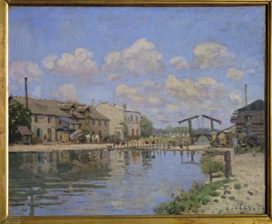 Utsikt över Canal St. Martin, Paris ... (olja på duk) av Alfred Sisley