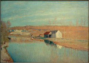 Loing och Coteaux de St. Nicaise - Soleil de Mars av Alfred Sisley