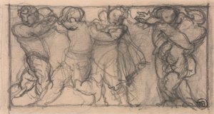 Grupp keruber (design för en fris?) av Alfred Emile Stevens